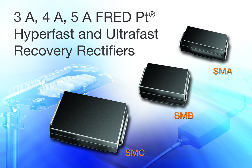 Vishay FRED recovery rectifiers reduce losses in consumer products and electronic ballasts