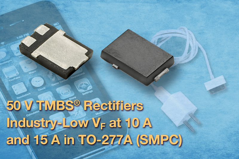 Trench MOS barrier Schottky rectifiers for smartphone and tablet chargers offer industry-low forward voltage
