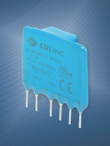 Miniature SIP AC/DC power supplies from CUI maximize board space