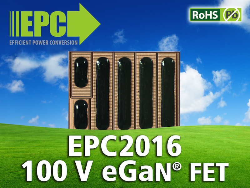 EPC expands eGaN FET family with 100V 16mOhm power transistor