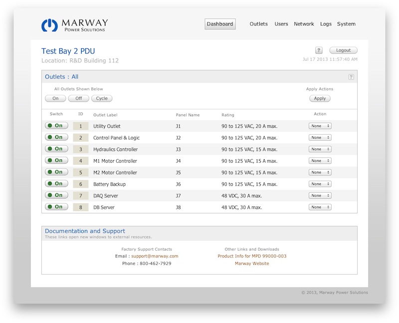 Marway enables ethernet-based switching of PDU outlets with new RCM software