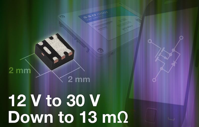 Vishay Gen III P-Channel MOSFETs boast industry-low on-resistance in the PowerPAK SC-70 package