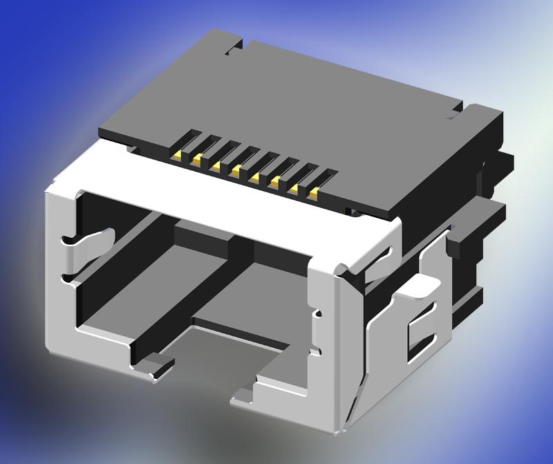 SUYINs RJ45 jack with Height of only 9.6 mm - Just 4.4 mm Above PCB Surface