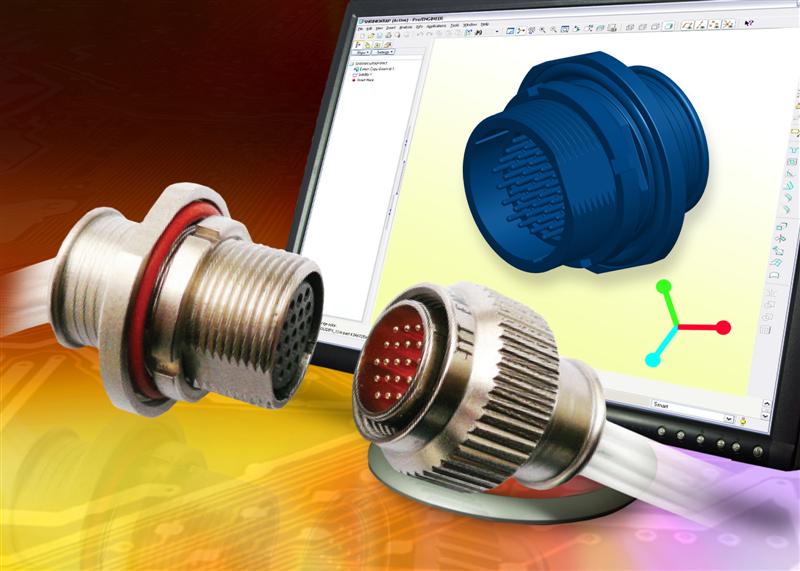 MKJ Trinity Series miniature circular connectors from ITT Interconnect Solutions now available on dynamic online 3D modeling website