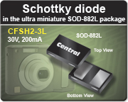 Low VF Schottky diode in leadless SOD-882L package