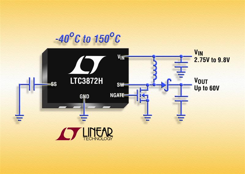 No RSENSE 60V Boost Controller Operates over a -40C to 150C Junction Temperature