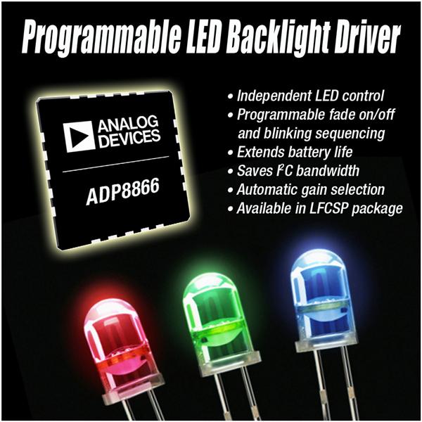 Analog Devices Programmable LED Driver Enables Independent Control of Nine LED Sinks