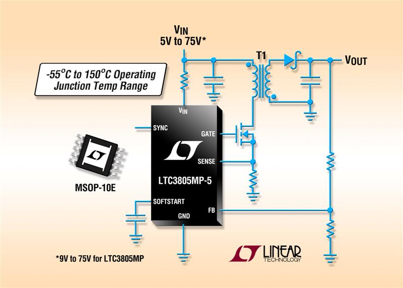 Wide VIN Range Flyback Controller is Specified over a -55C to 150C Junction Temperature Range