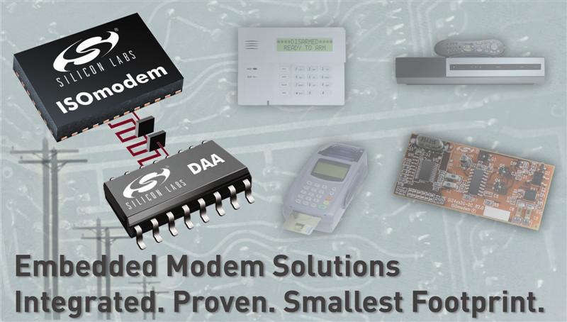 Next-Generation Si24xx Data ISOmodem Family Offers Sophisticated Voice Features for Security Systems, Home Automation and Point-of-Sale Terminals