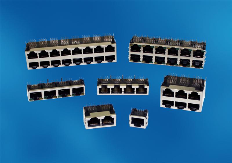 FCI Introduces Multi-port and Single-port RJ45 Modular Jack Connectors