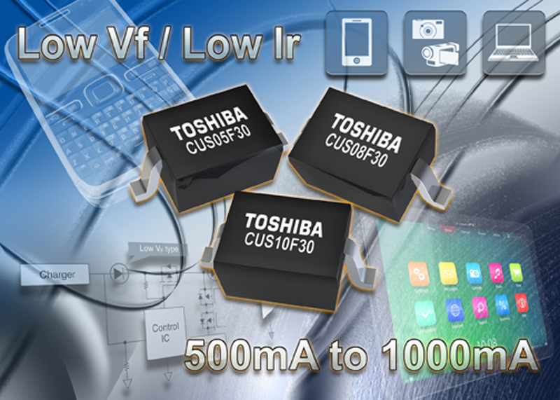 Toshiba expands Schottky diode offering for high-speed switching in battery-powered products