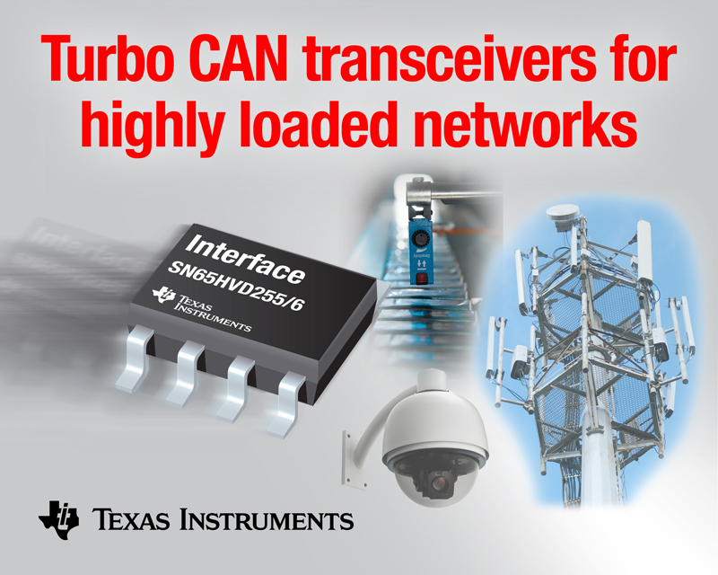 TI speeds data rates in highly-loaded CAN networks with new transceivers