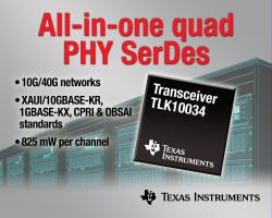 TI offers all-in-one transceiver for 10 Gbps Ethernet standards