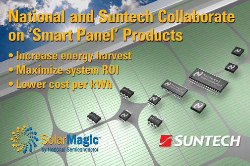 National Semiconductor and Suntech Collaborate to Develop Smart Panel Technology