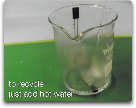 Recyclable electronics: just add hot water