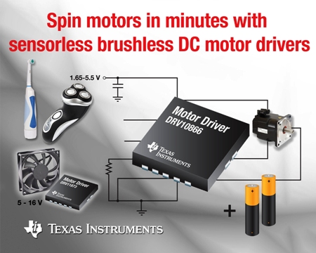 Sensorless, brushless DC motor drivers spin motors in minutes