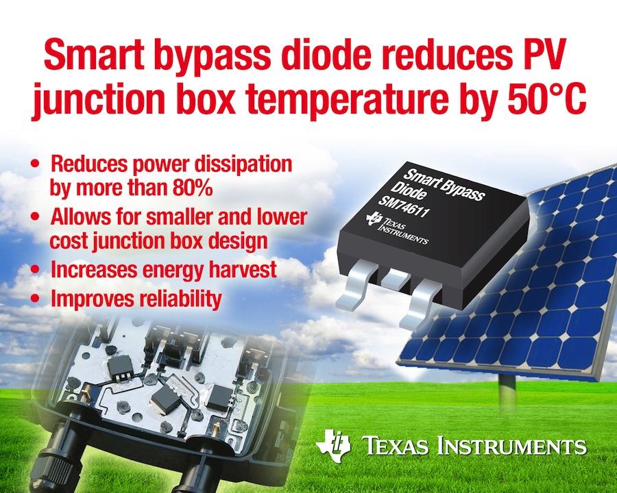 Smart bypass diode claims industry's lowest power dissipation