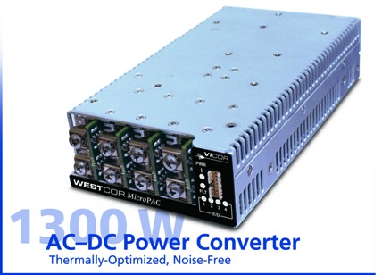 Fanless AC-DC power system delivers 1300 W of continuous power