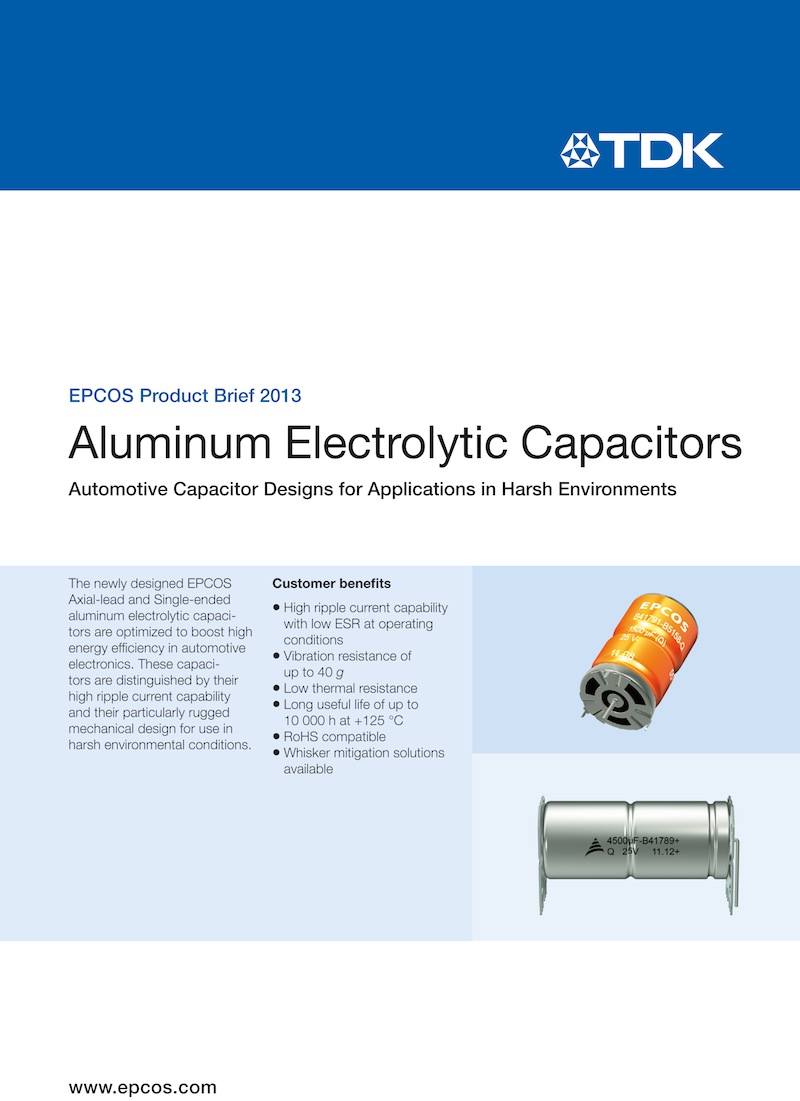 TDK brochure features EPCOS capacitors for harsh automotive environments
