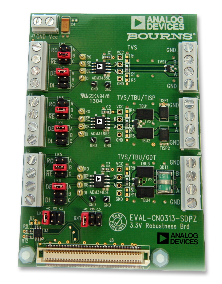 Evaluation board provides electromagnetic compatibility protection