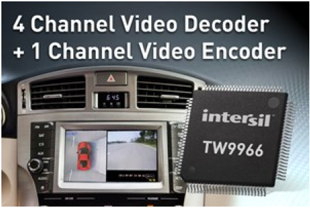 Intersil claims first single-chip multchannel video decoder for vehicle-vision apps