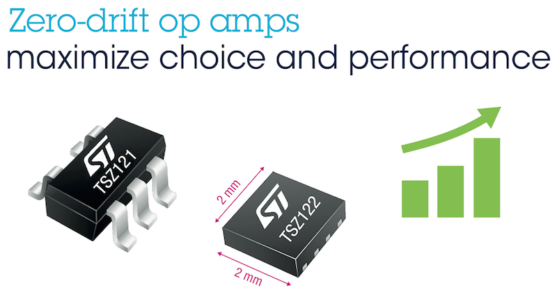 Zero-drift op-amps from STMicro empower precision sensing in wearable products