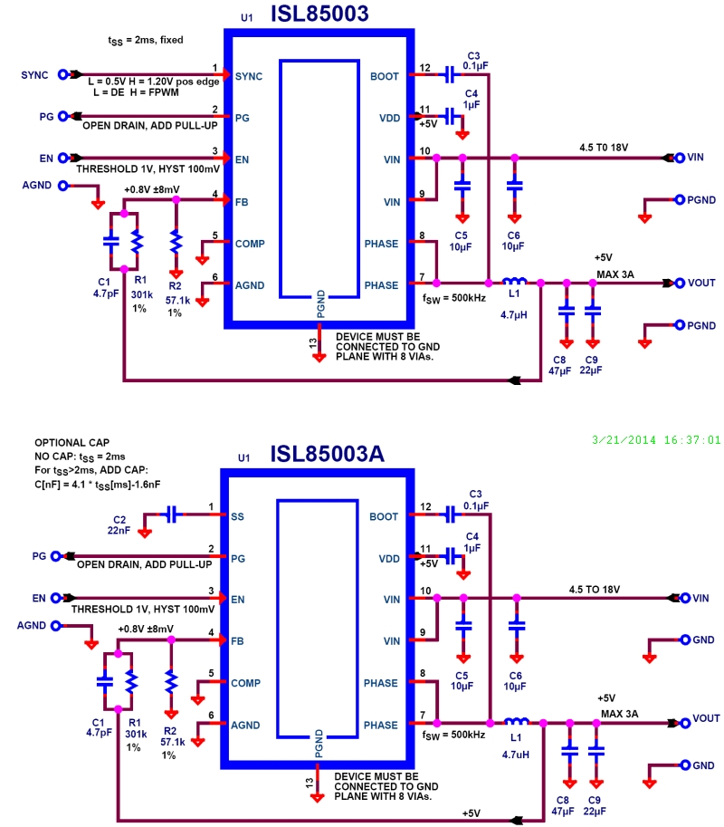 Intersil's latest  3A synchronous buck regulators boast efficiency, reliability