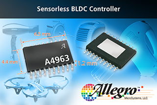 Allegro MicroSystems releases sensorless BLDC controller