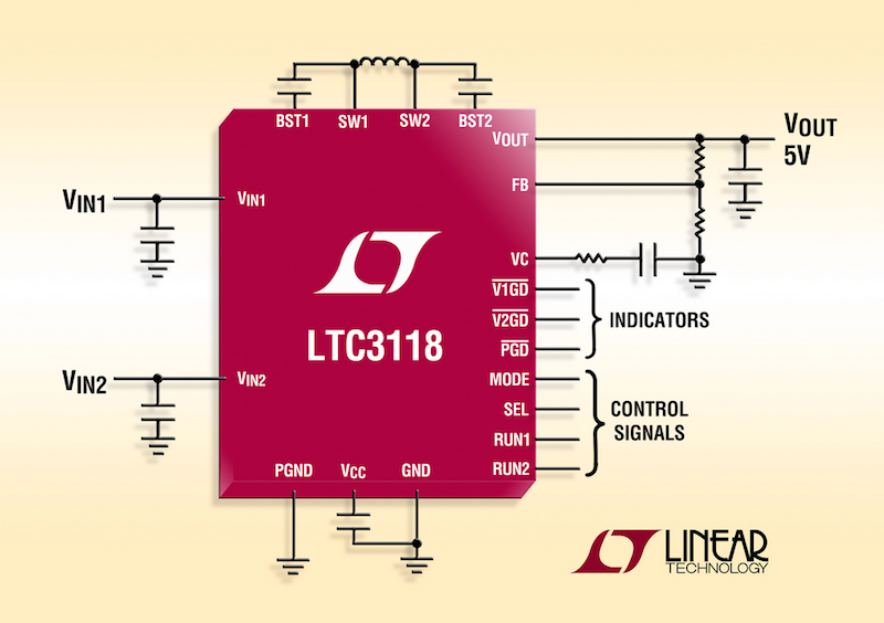 Linear's latest synchronous buck-boost DC/DC offers dual-input PowerPath control