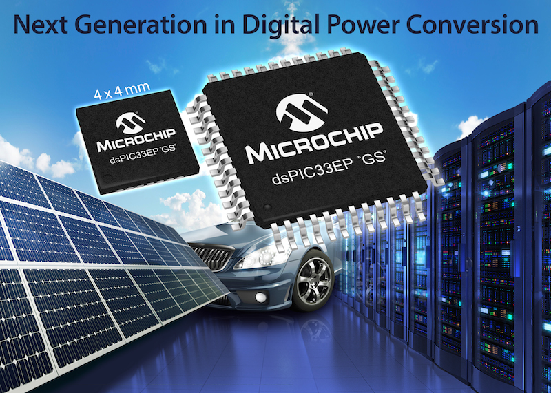 Microchip’s dsPIC33EP “GS” family is optimized for digital power apps