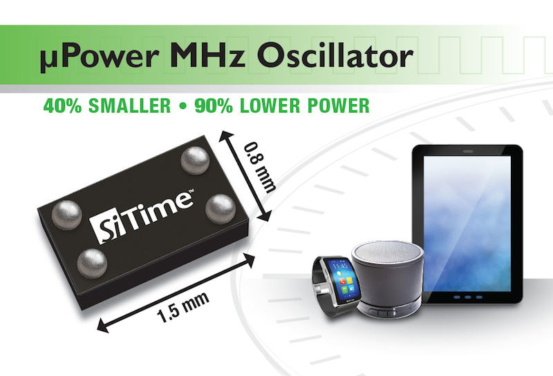  SiTime offer µPower MEMS oscillator family for wearables, IoT and mobile