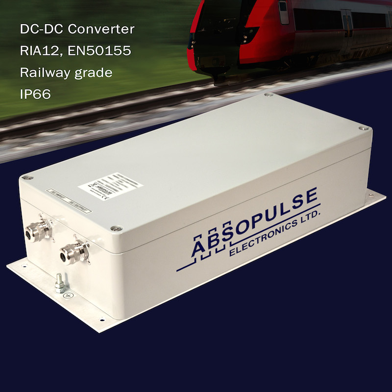 ABSOPULSE's railway converters offer 3.5Vn surge withstand capacity and IP66 protection