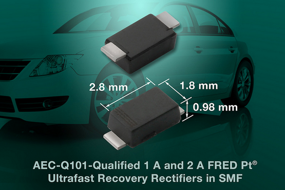 Vishay's AEC-Q101-qualified FRED Pt ultrafast-recovery rectifiers suit automotive and telecom apps