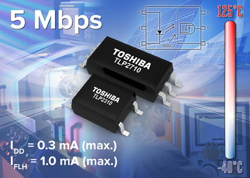 Toshiba's photocouplers offer 5Mbps communication with very low power consumption