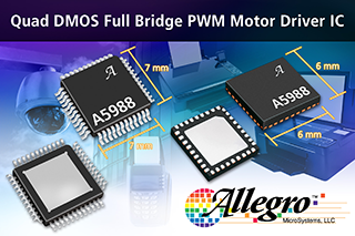 Allegro launches quad DMOS full bridge PWM motor driver IC