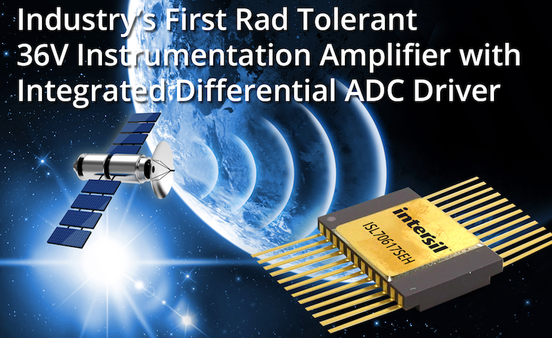 Intersil claims first rad-tolerant 36V instrumentation amplifier with integrated differential ADC driver