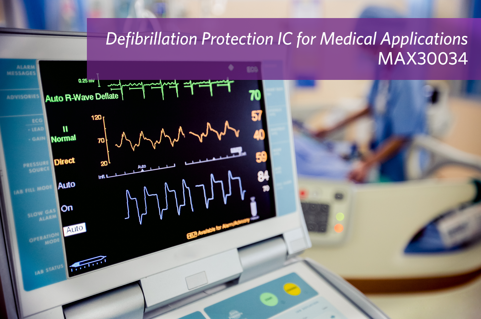 Maxim’s defibrillation and ESD protection device safeguards medical devices