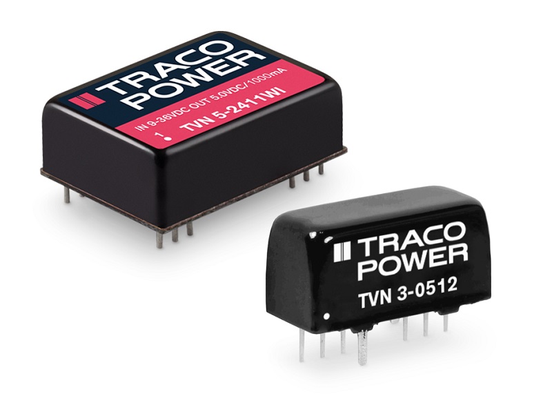 TRACO POWER’s TVN Series of isolated and fully regulated DC/DC converters combine a high level of efficiency with a low level of output ripple & noise