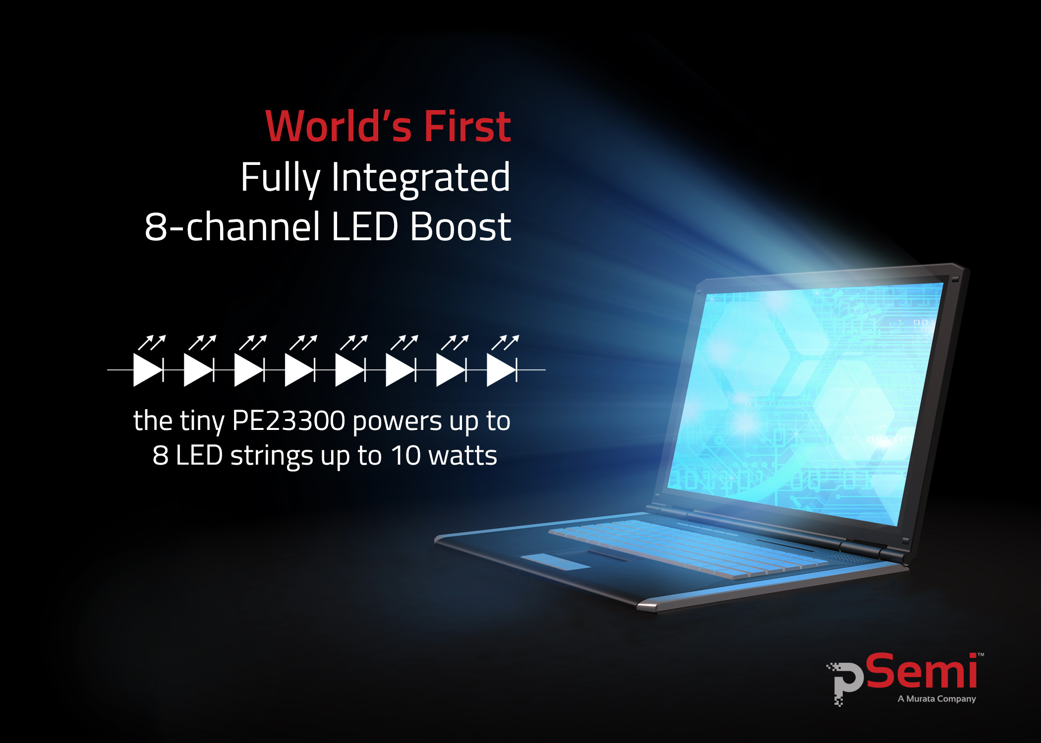 The World's First, Fully Integrated, 8-channel LED Boost Power Supply