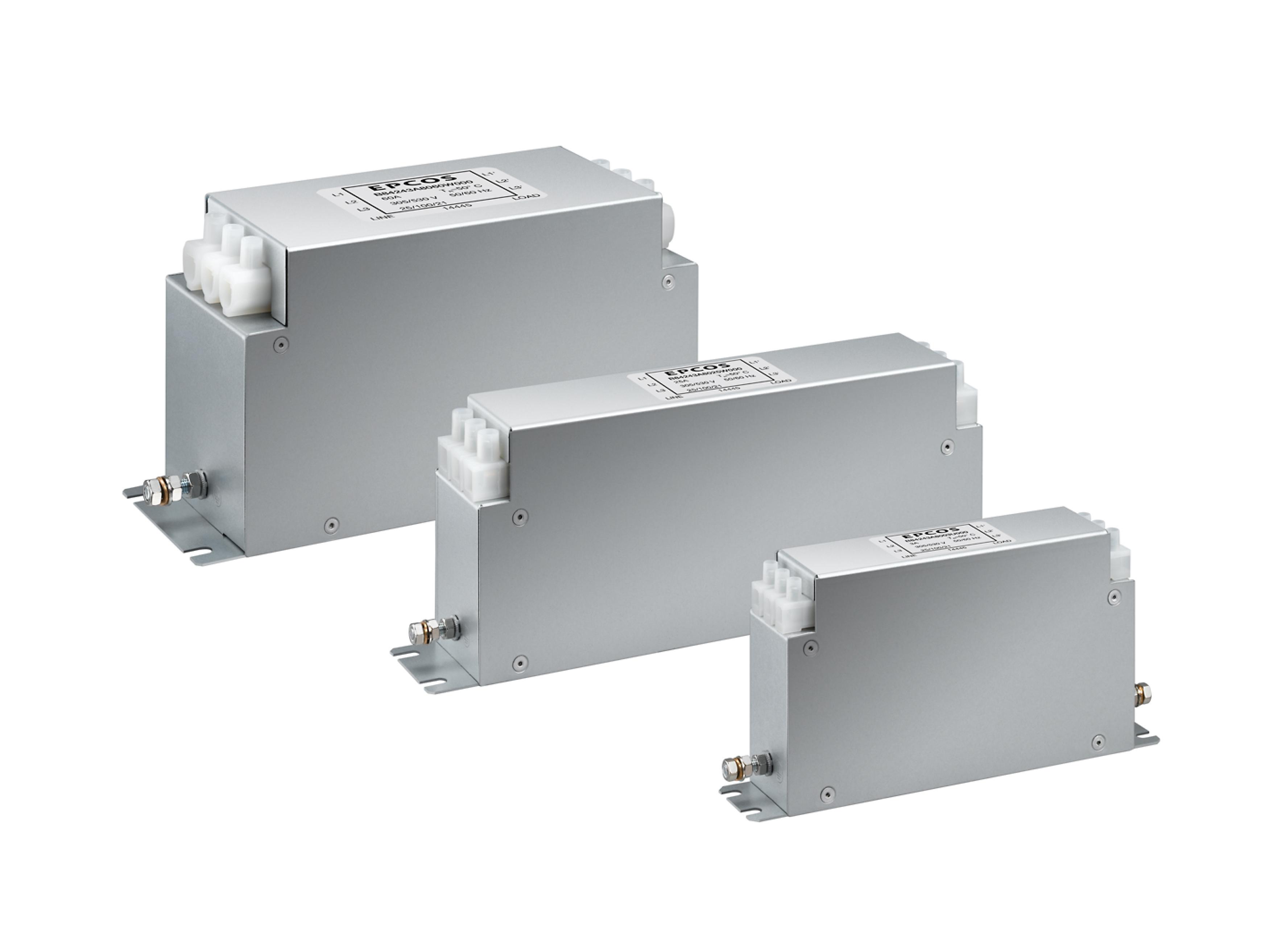 3-line EMC Filters Satisfy Current Requirements up to 280 A