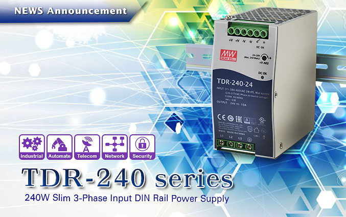 Slim 3-Phase Input DIN-Rail Power Supply