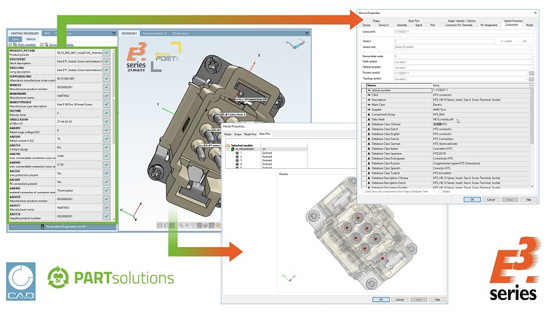 HARTING provides online library information for ECAD users