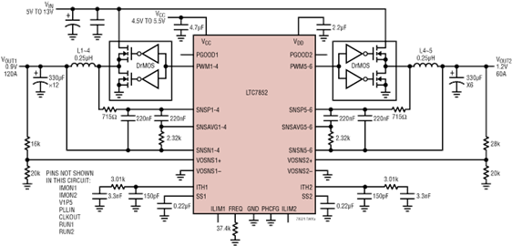 6-Phase Synchronous Controller with Current Monitoring