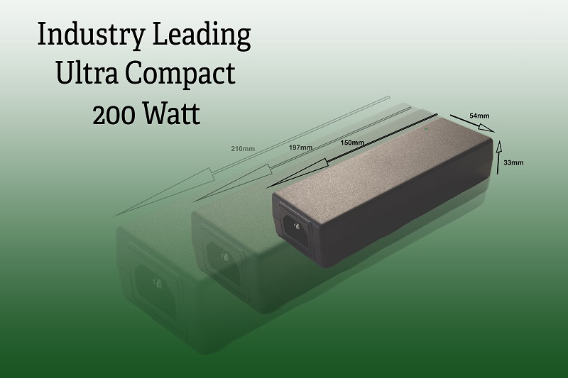 Ultra-compact 200W desktop power supply has GaN switching