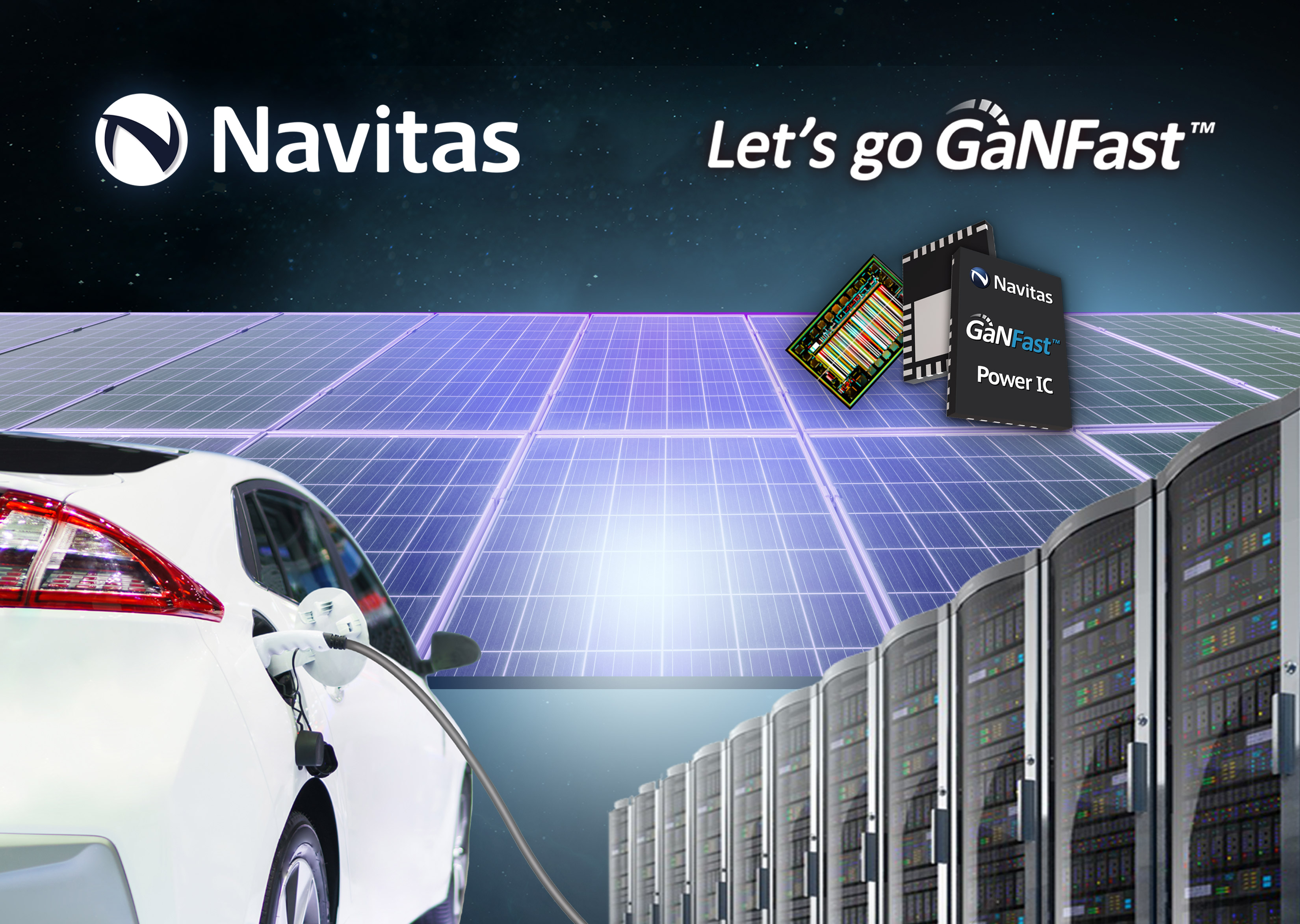 GaN Power ICs for Data Center, Solar and Electric Vehicle Customers