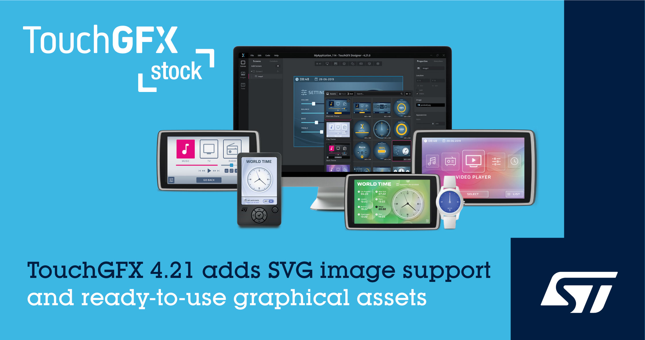 STMicroelectronics Eases and Accelerates User-Interface Design on STM32 MCUs with new TouchGFX Stock