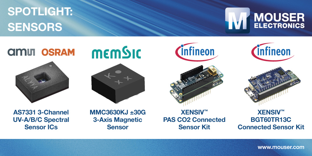 Mouser Expands its Extensive Sensor Portfolio to Offer More Sensing Components for Real-World Interaction