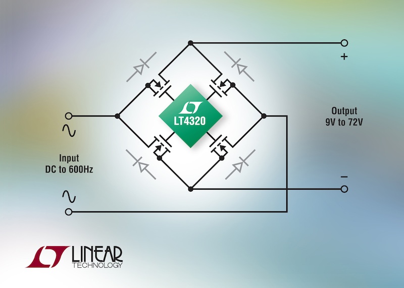 Ideal diode bridge controller minimizes rectifier heat & voltage loss