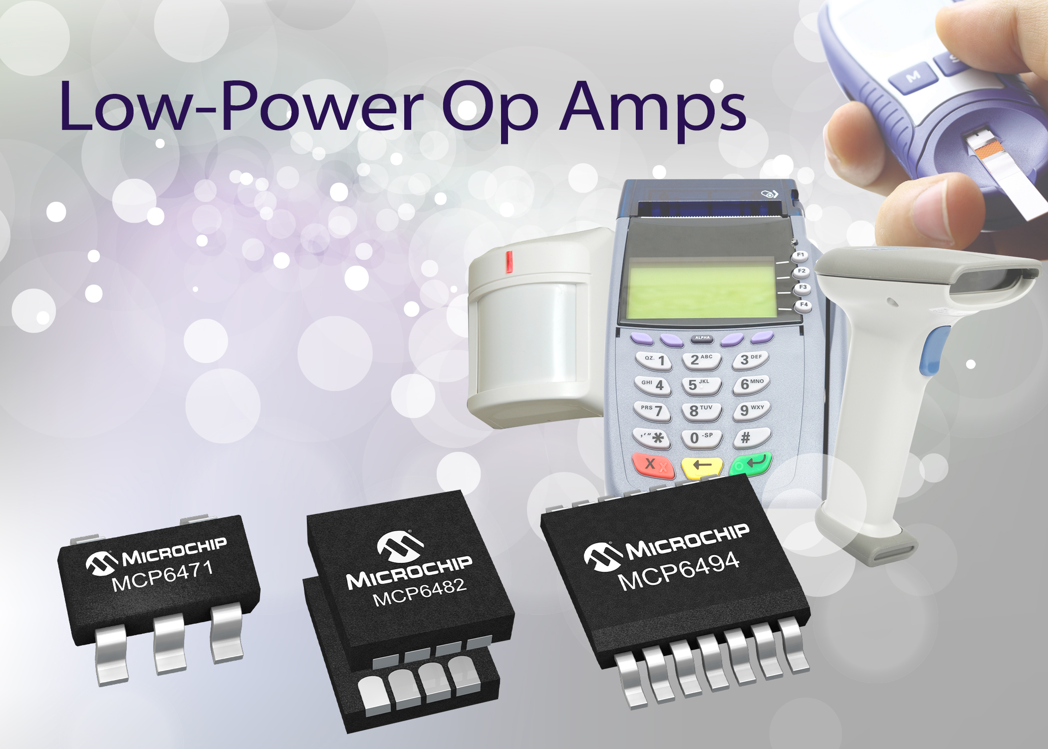 Microchip's low-power op amps extend battery life