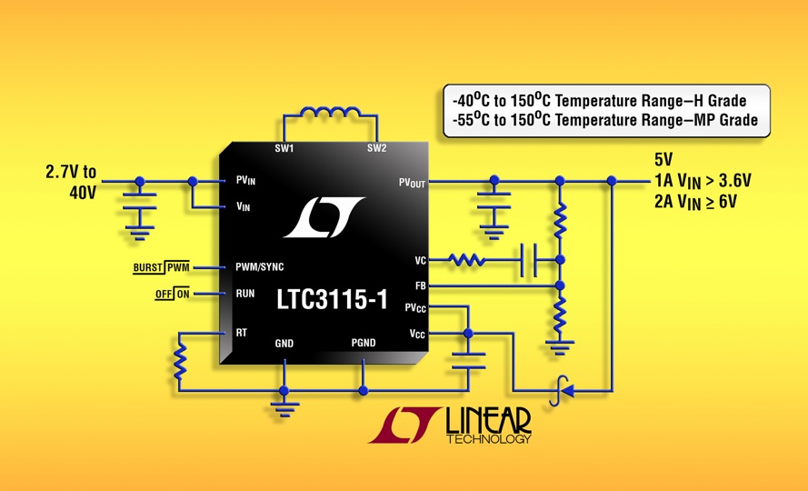 Synchronous buck/boost converter available in high-temp H Grade & high-rel MP Grade